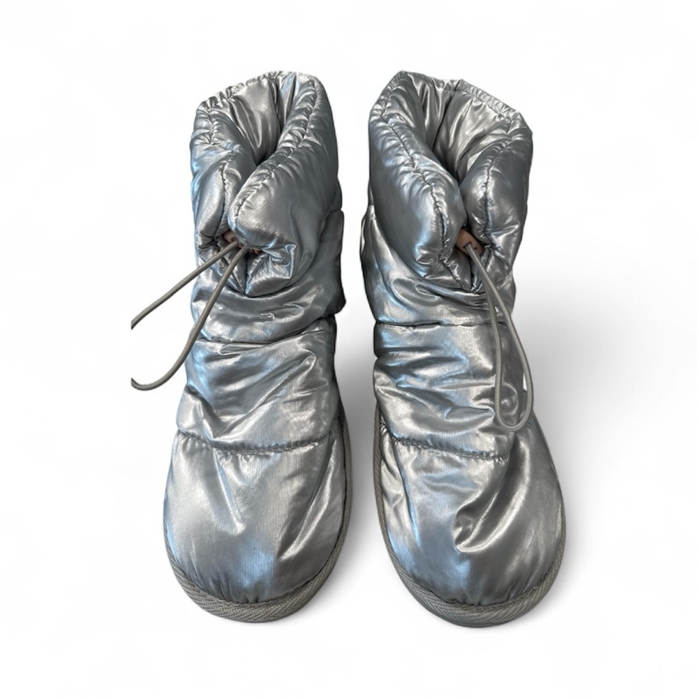 Silver Puffer Boots